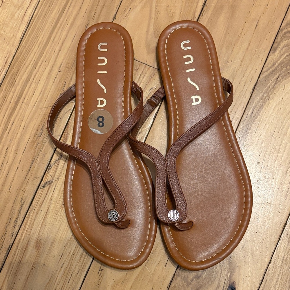 Unisa Tan Leather Sandals for Women